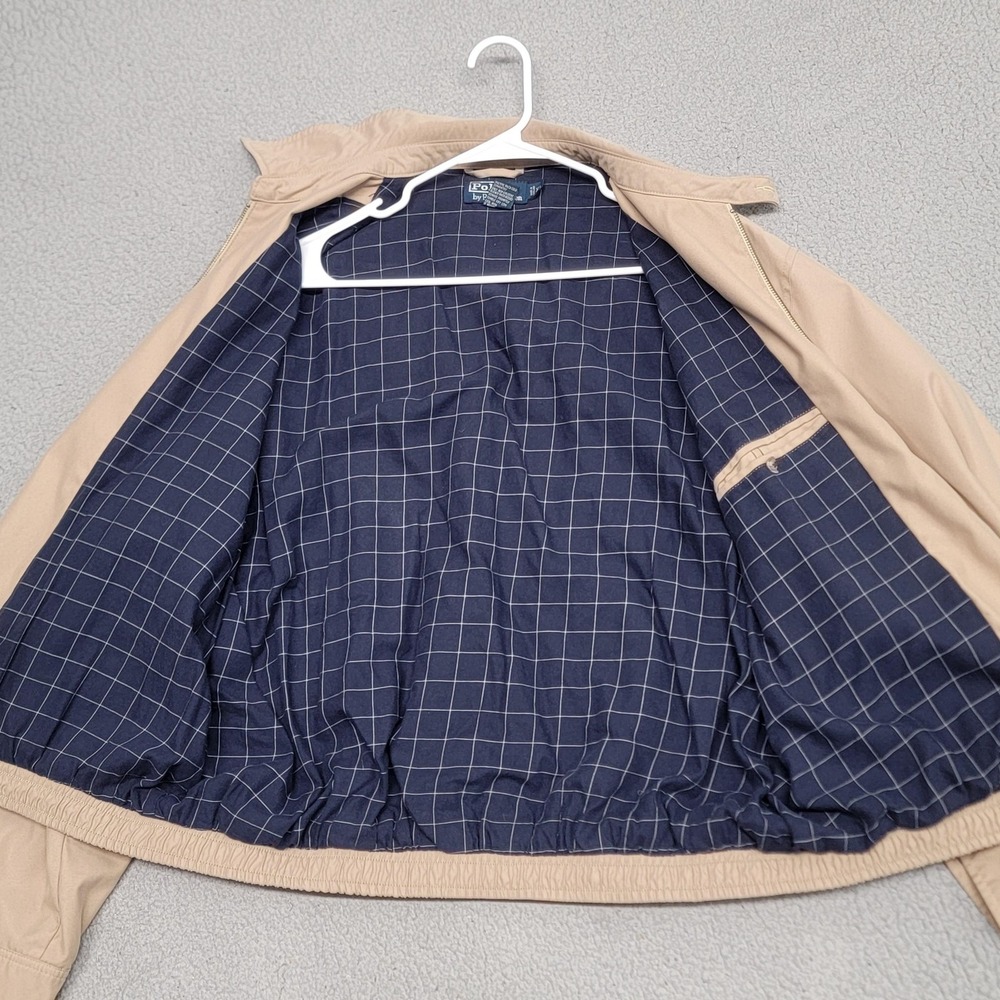 Polo Ralph Lauren Jacket Mens XL Beige Bi-Swing Bomber Collared Plaid Lined - Picture 13 of 15